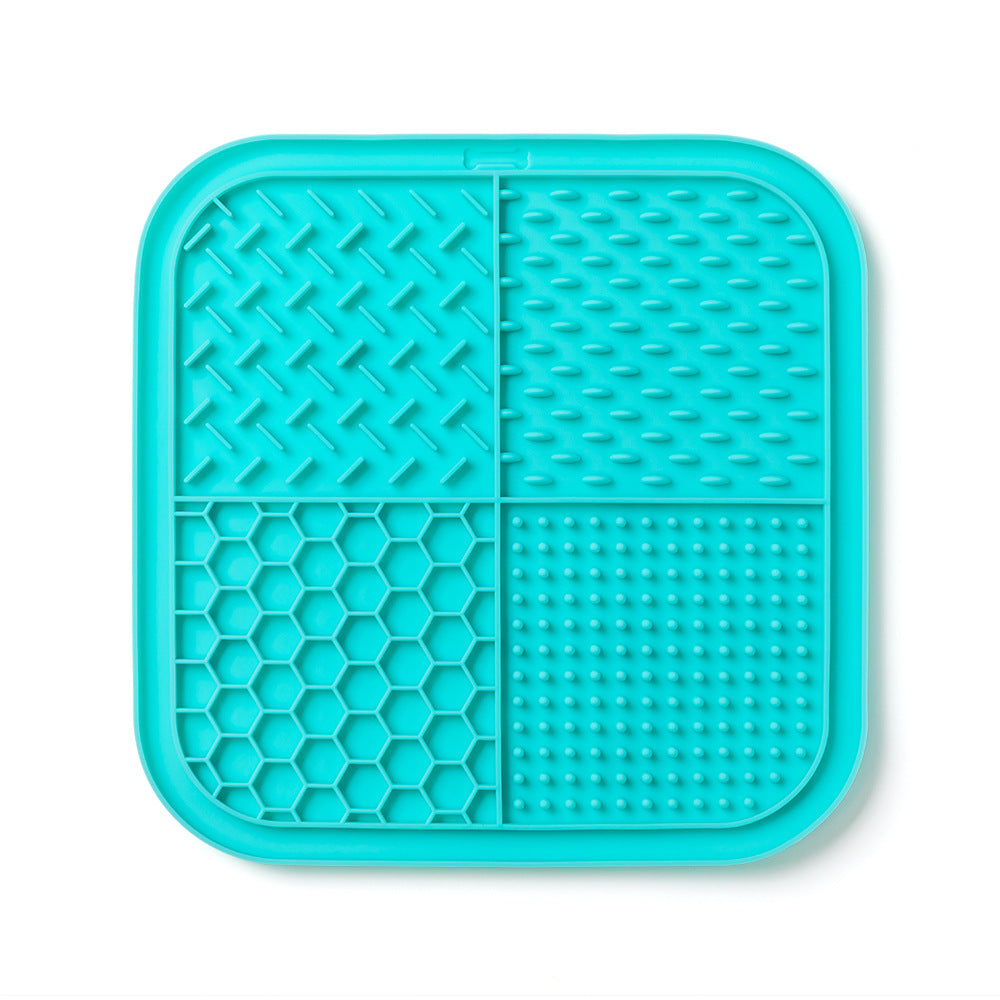Slow feeding mat for pets with textured feeding surface