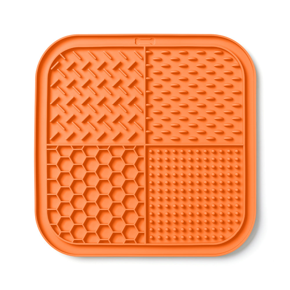 Slow feeding mat for pets with textured feeding surface