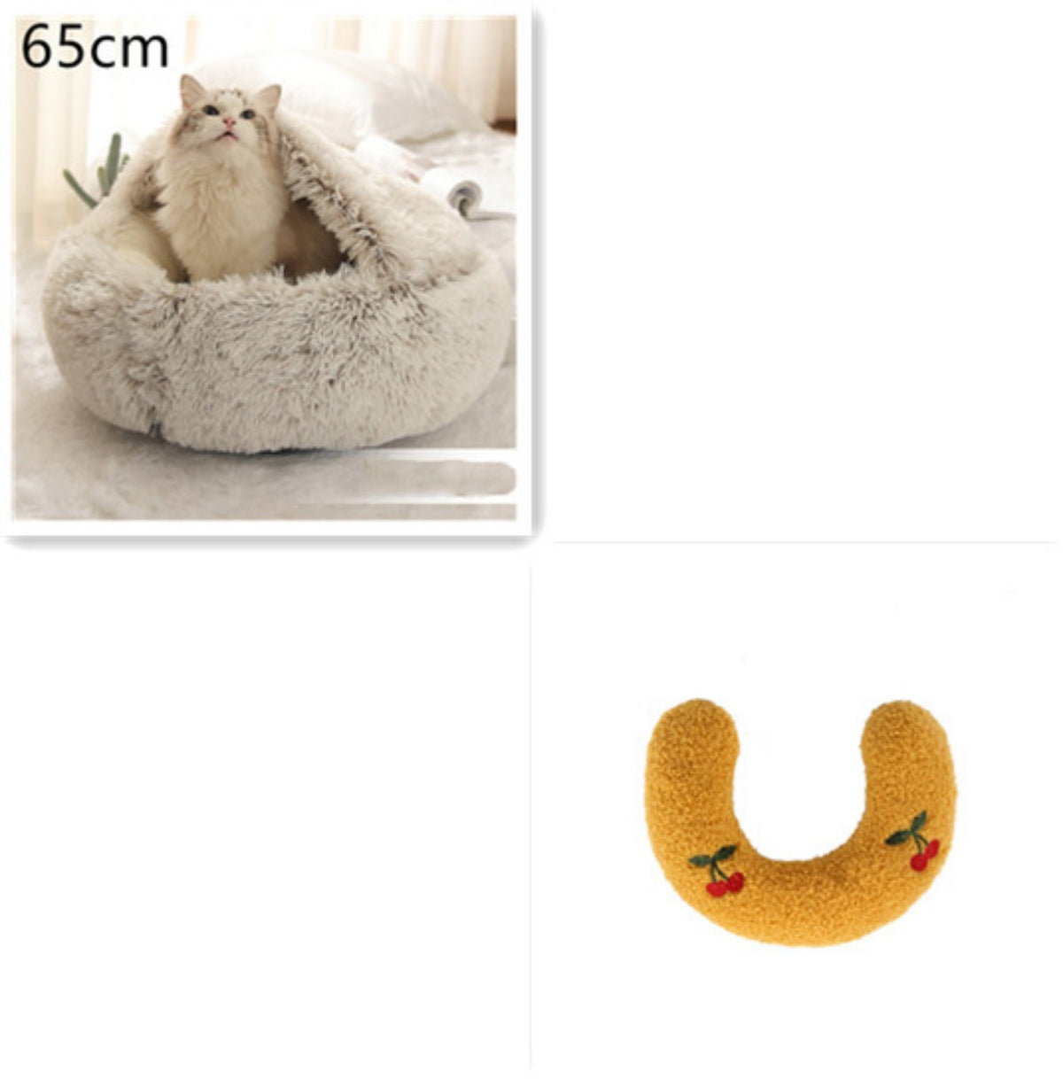 Cozy pet bed with an enclosed cocoon-style design