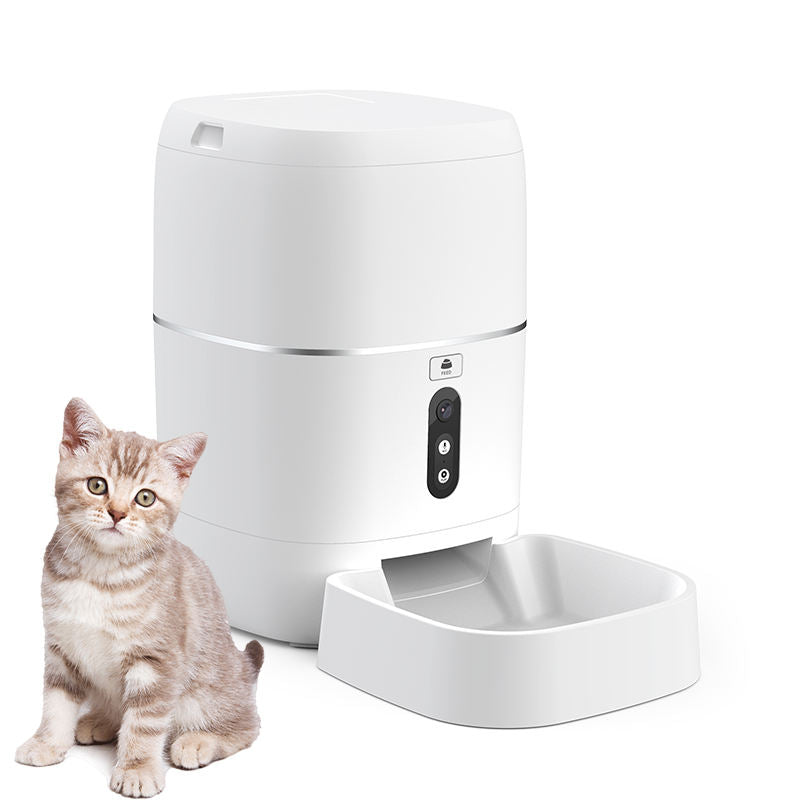 Automatic pet feeder with food and water compartments for pets