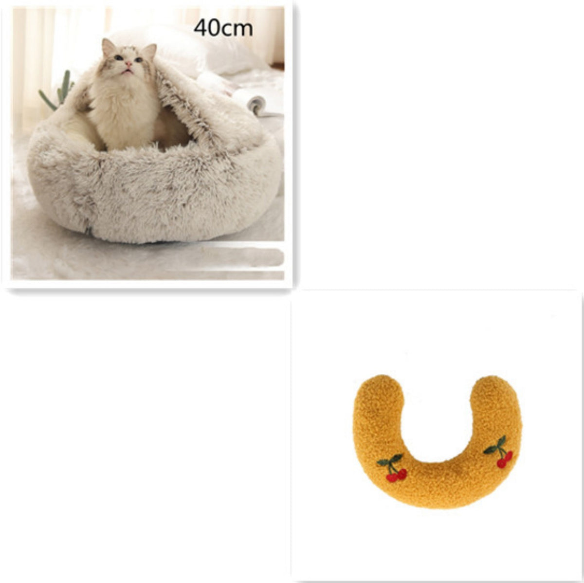 Cozy pet bed with an enclosed cocoon-style design