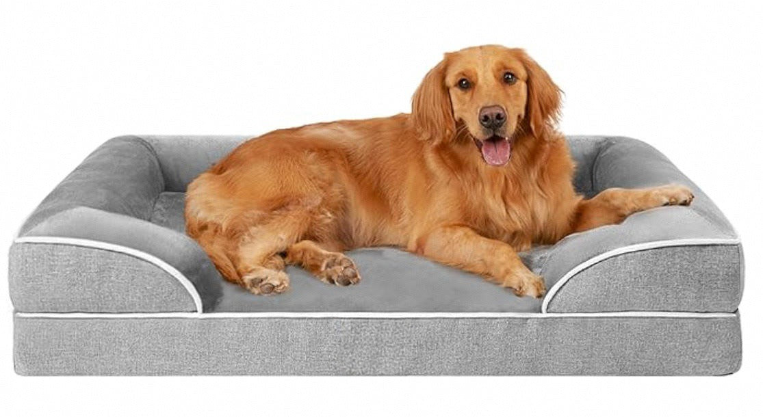 Waterproof dog bed with removable washable cover