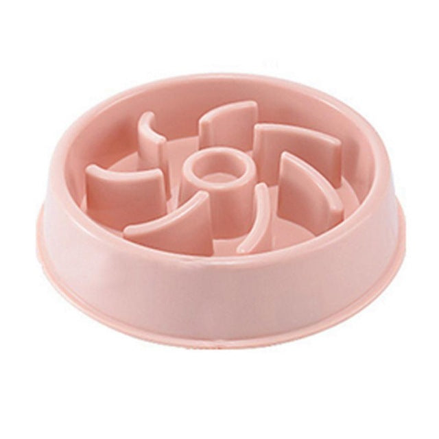 Slow feeder pet bowl plastic feeding design