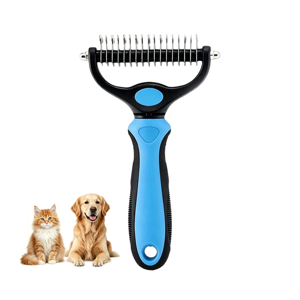 Dog dematting comb for long-haired pet grooming