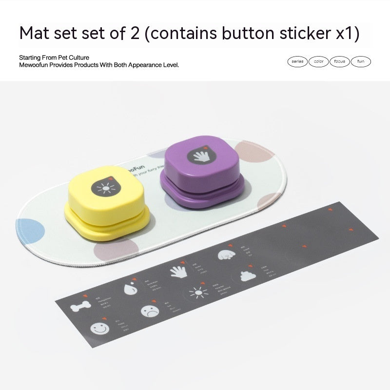 Pet communication button in one of four available colours