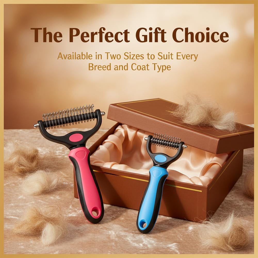 Dog dematting comb for long-haired pet grooming