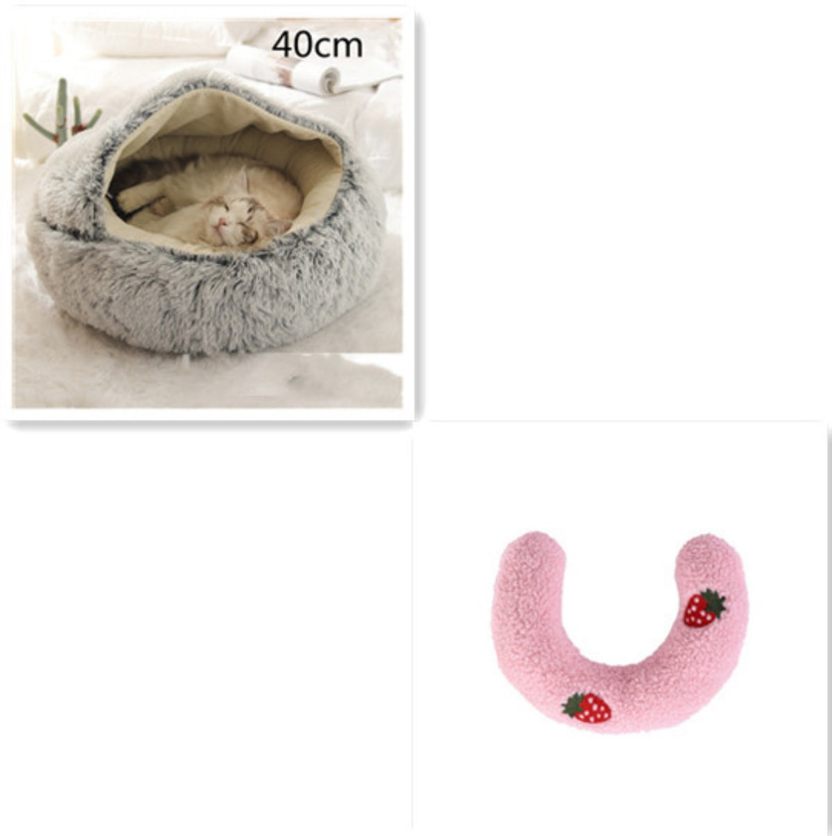 Cozy pet bed with an enclosed cocoon-style design