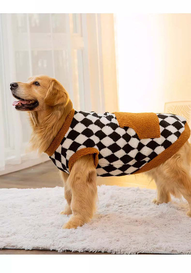 Winter dog vest fluffy cotton-padded design