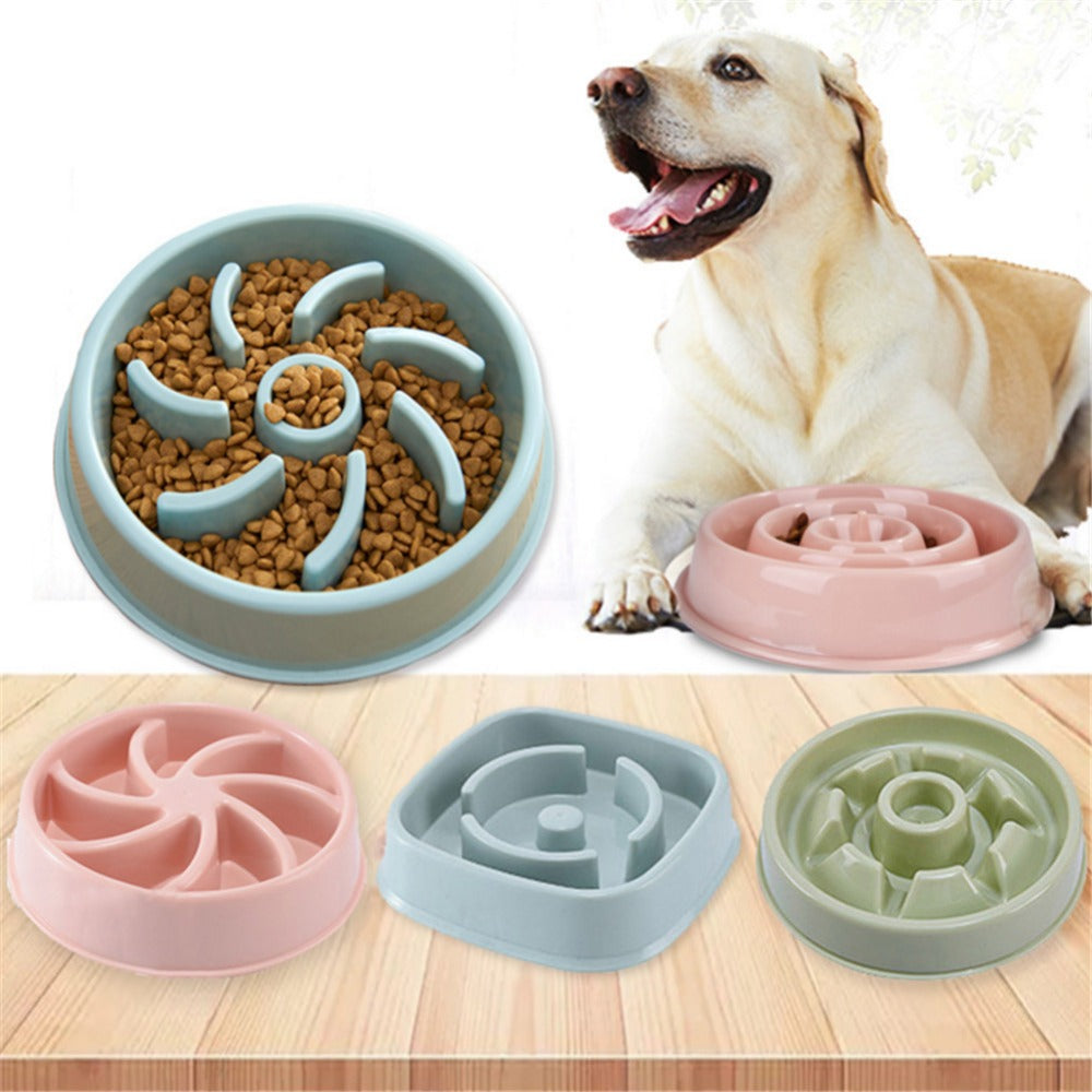 Slow feeder pet bowl plastic feeding design