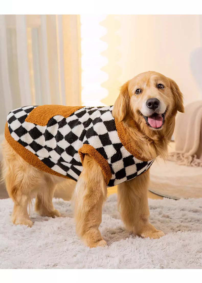 Winter dog vest fluffy cotton-padded design