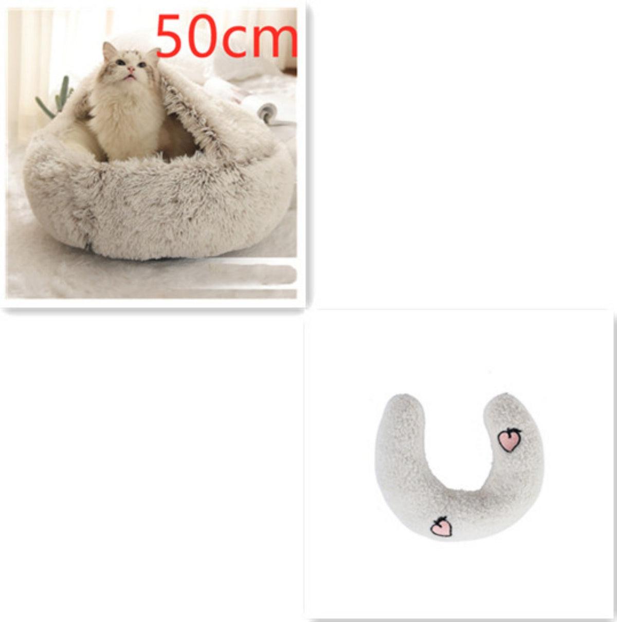Cozy pet bed with an enclosed cocoon-style design