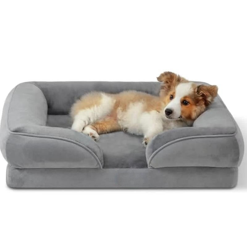 Plush dog sofa bed with a comfortable sofa-style design