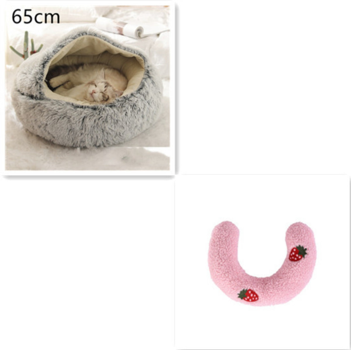 Cozy pet bed with an enclosed cocoon-style design