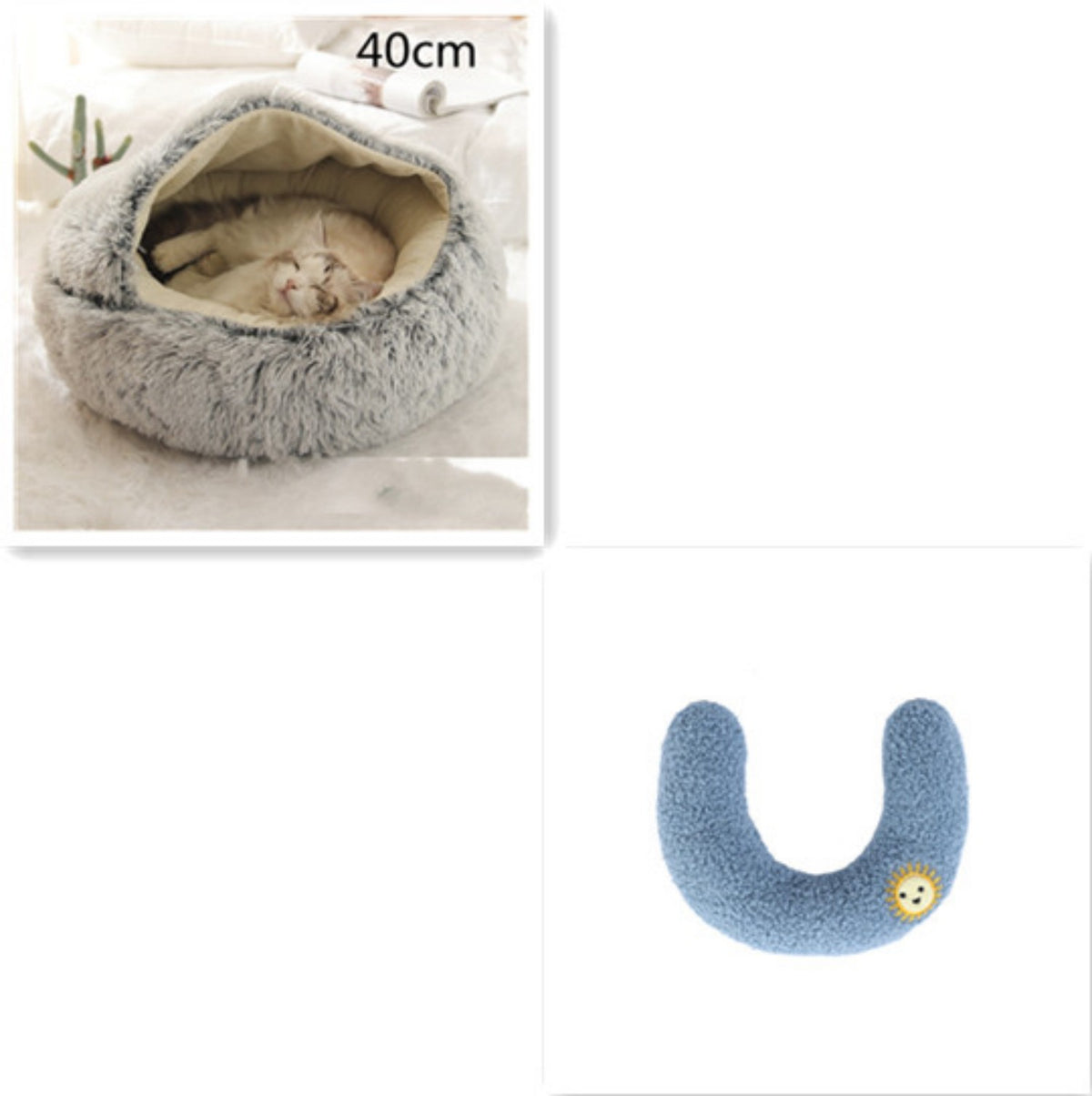 Cozy pet bed with an enclosed cocoon-style design