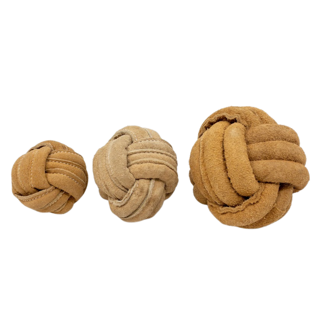 Huggle-Hide Natural Leather Ball Dog Toy 2 Pack