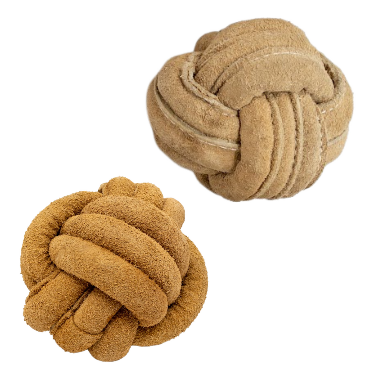 Huggle-Hide Natural Leather Ball Dog Toy 2 Pack