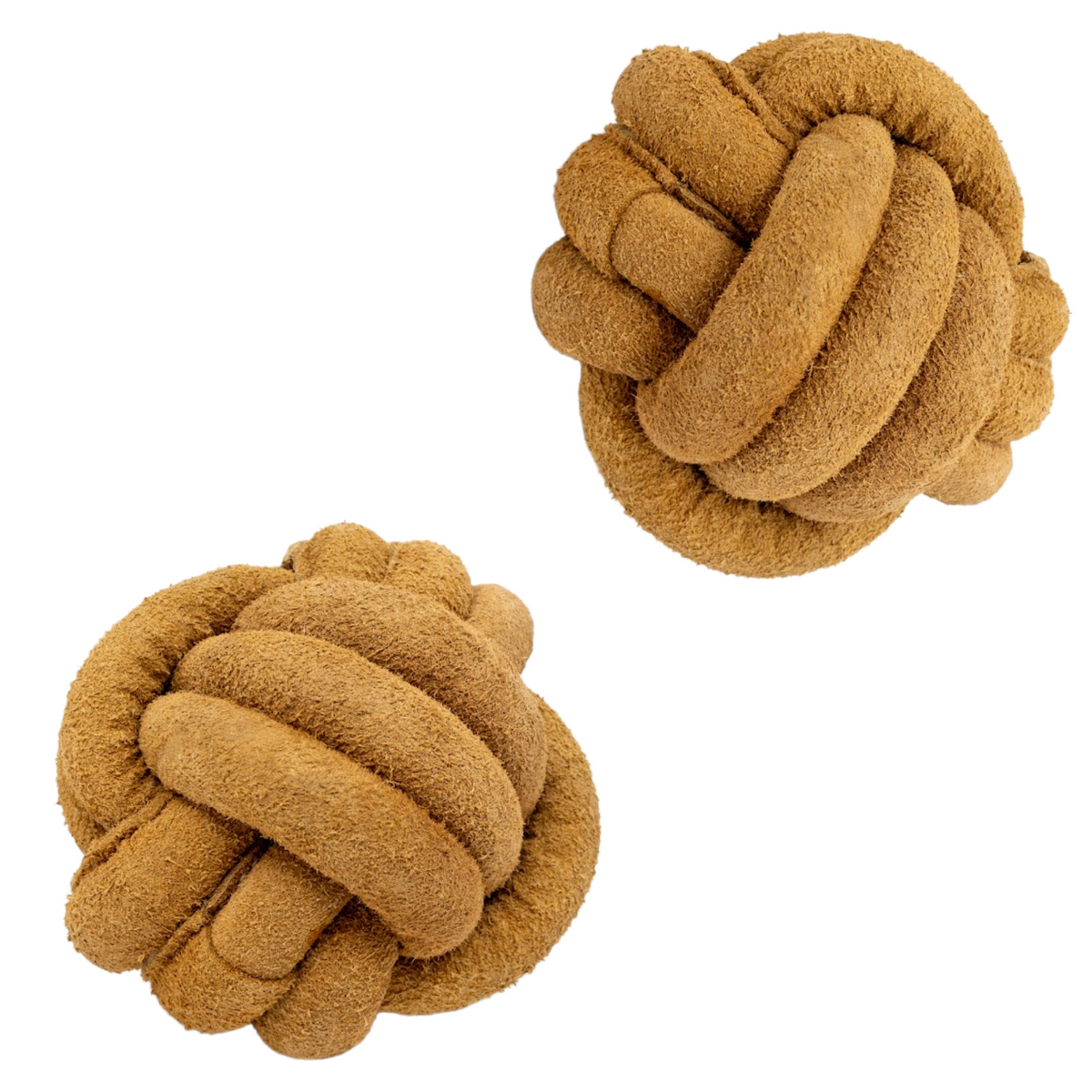 Huggle-Hide Natural Leather Ball Dog Toy 2 Pack