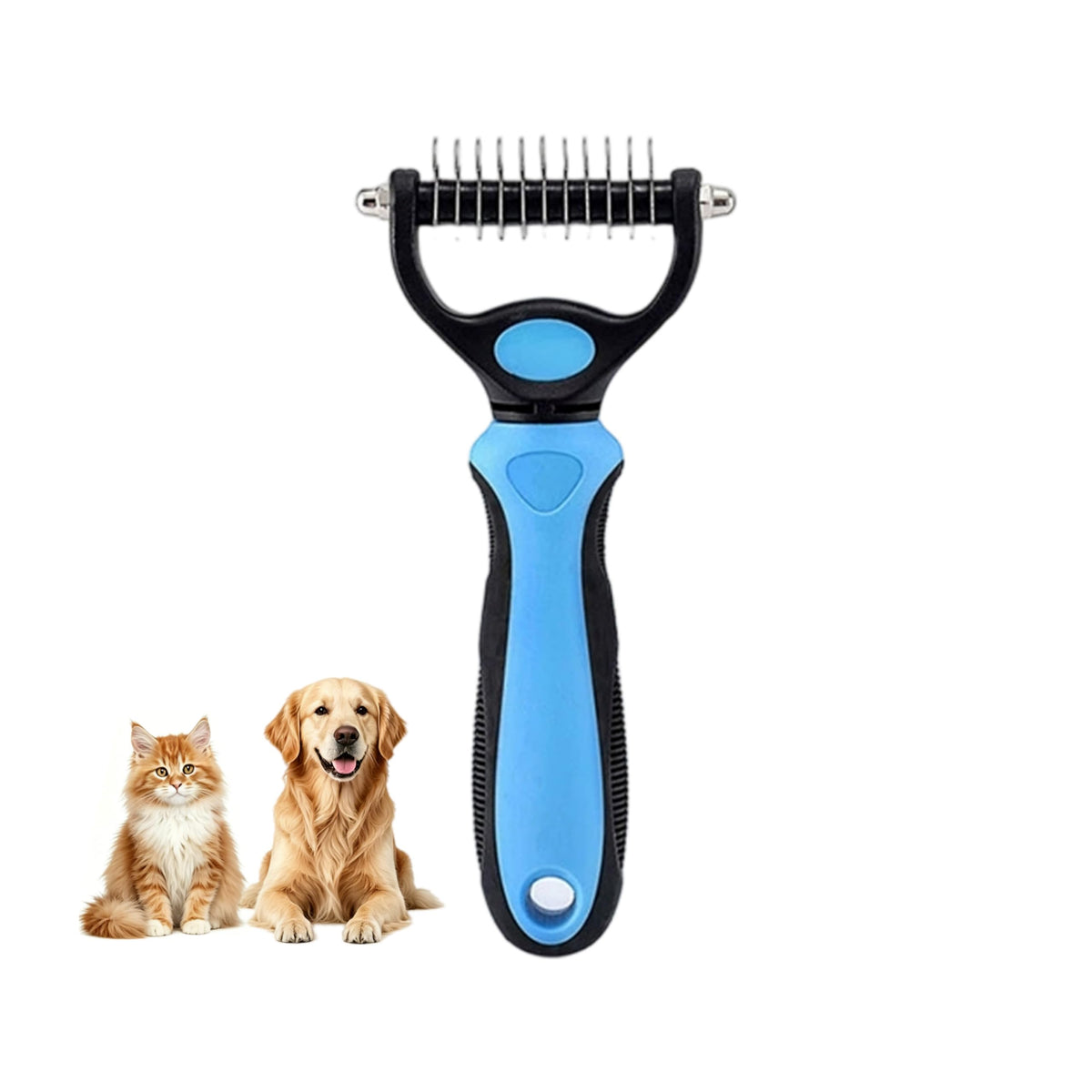 Dog dematting comb for long-haired pet grooming