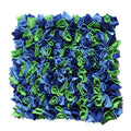 Dog snuffle mat with colorful fabric sections for treat hiding