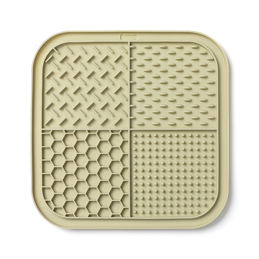Slow feeding mat for pets with textured feeding surface