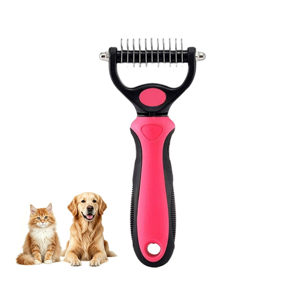 Dog dematting comb for long-haired pet grooming