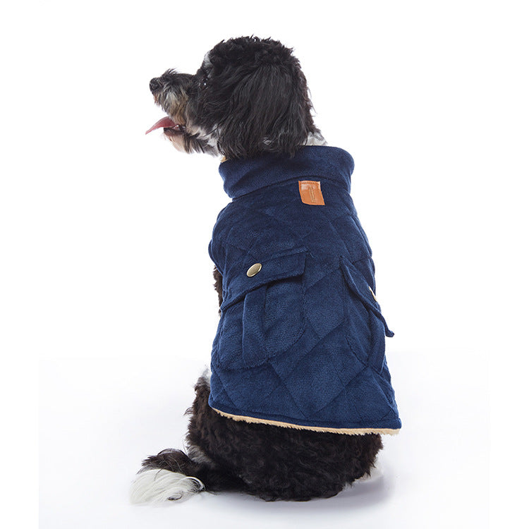 Winter dog jacket showing the overall design