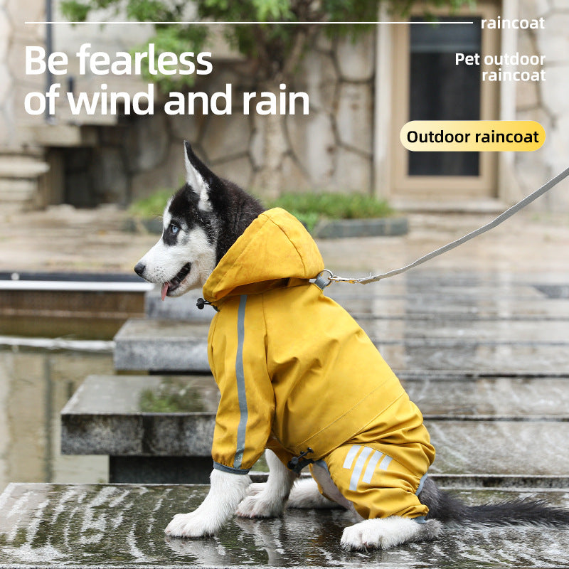 Waterproof dog raincoat four-legged design