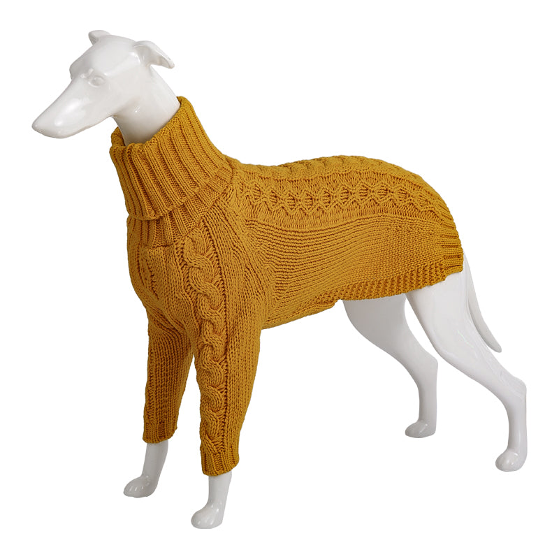 High collar dog sweater in a solid-colour design