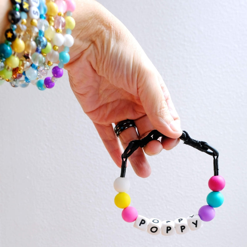 Personalized pearl beaded dog collar with custom name