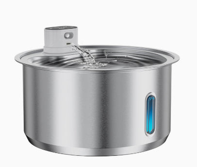 Wireless pet water fountain made with 304 stainless steel
