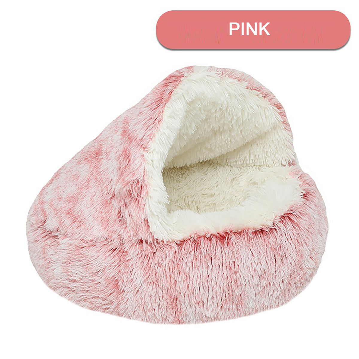 Plush cat bed with luxurious soft round design