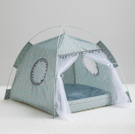 Cat tent house with an enclosed design for resting
