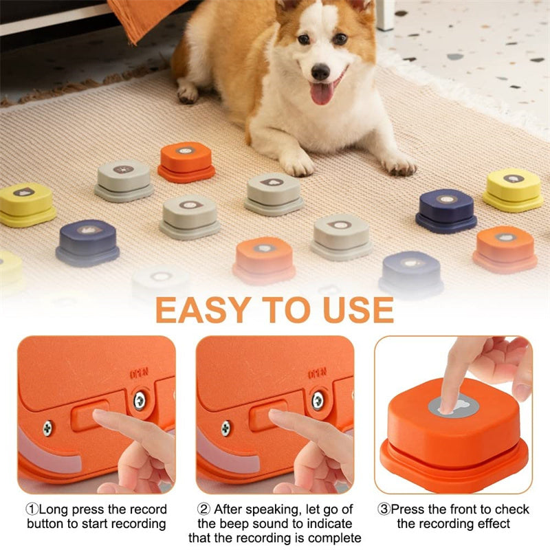 Pet communication button in one of four available colours