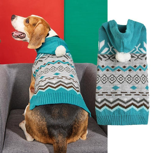 Diamond pattern pet sweater with a classic diamond design