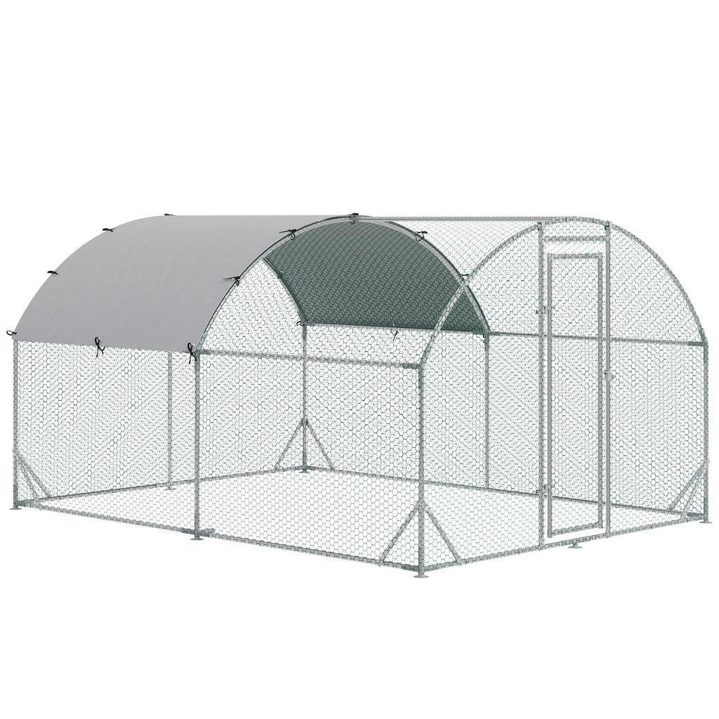 Walk in chicken run with galvanised frame for backyard poultry