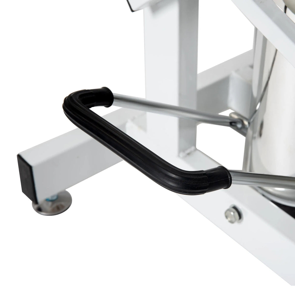 Hydraulic dog grooming table with a large tabletop and Z-lift base