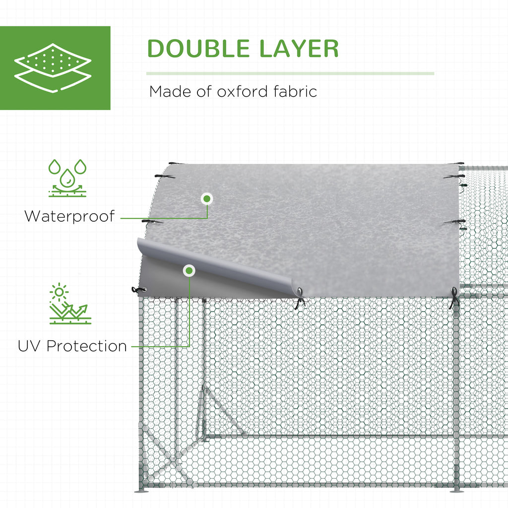 Walk in chicken run with galvanised frame for backyard poultry