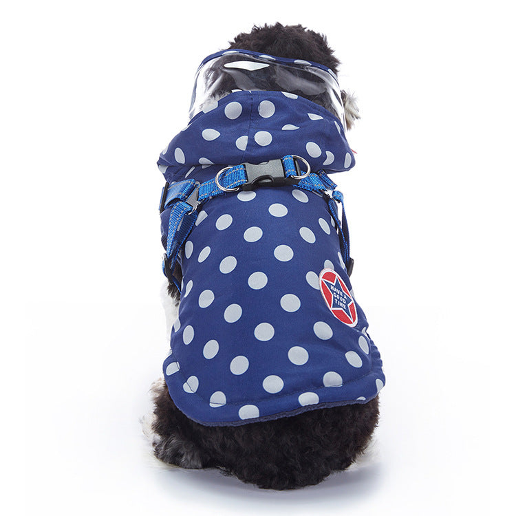 Winter dog jacket showing the overall design