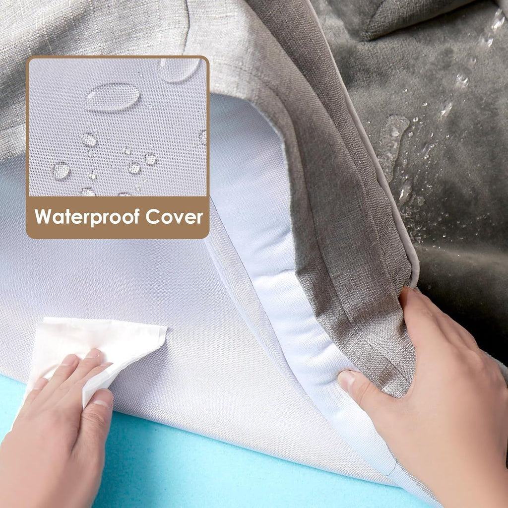 Waterproof dog bed with removable washable cover