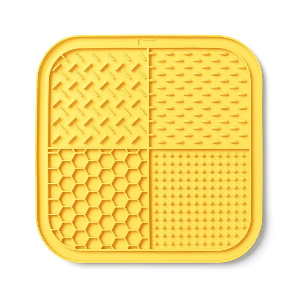 Slow feeding mat for pets with textured feeding surface