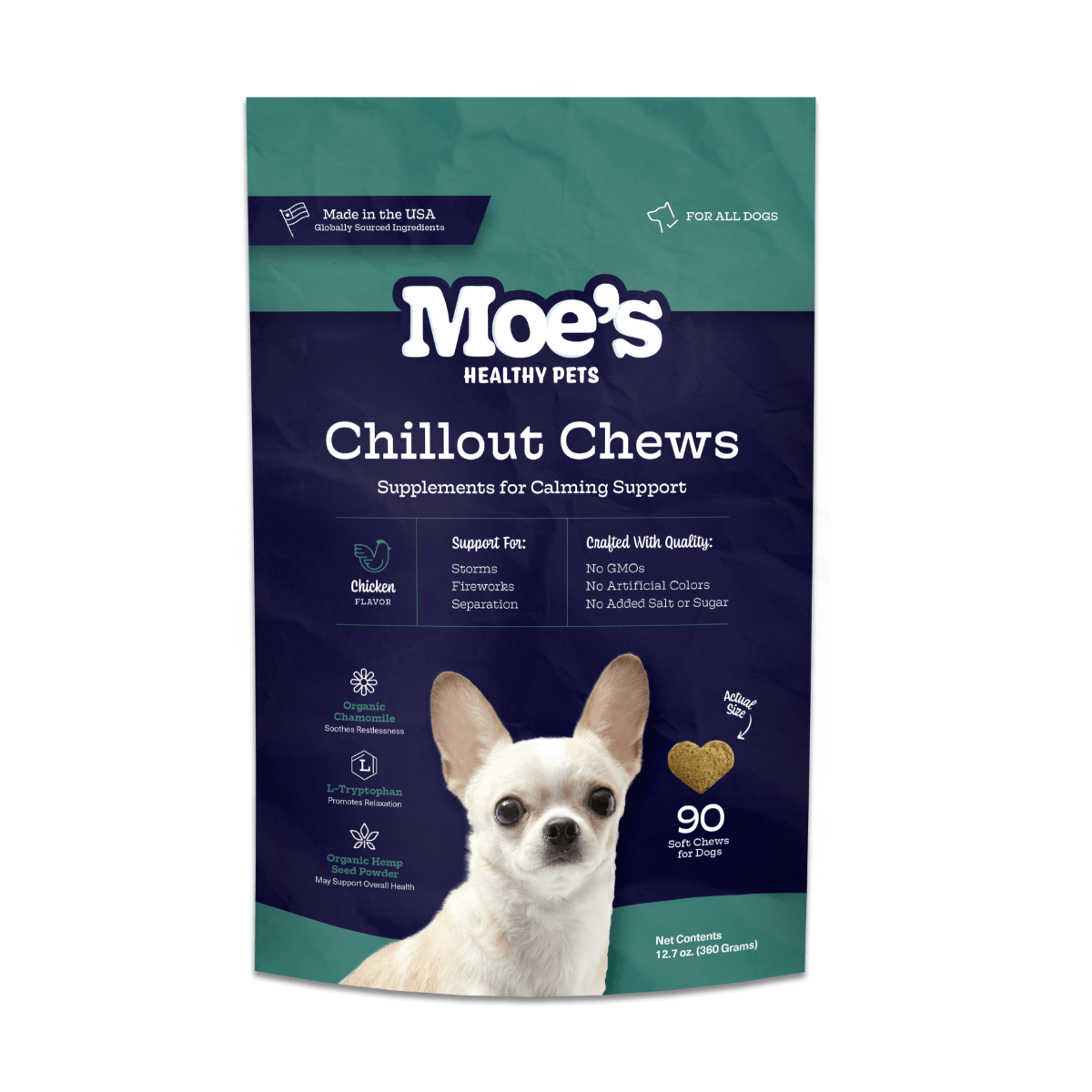 Chillout Chews for Dogs product packaging