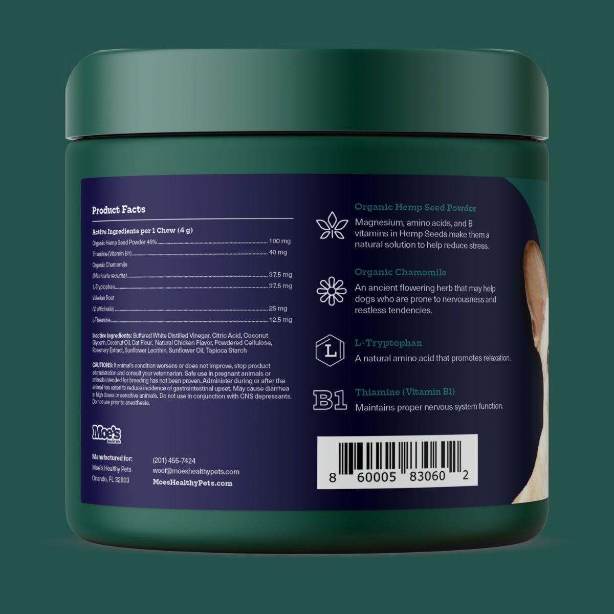 Chillout Chews for Dogs product packaging