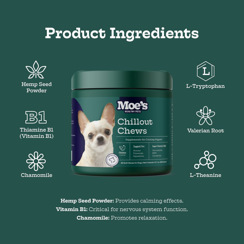Chillout Chews for Dogs product packaging