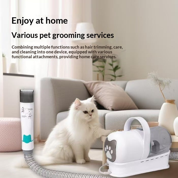 Pet hair trimmer showing the multi-functional grooming tool design