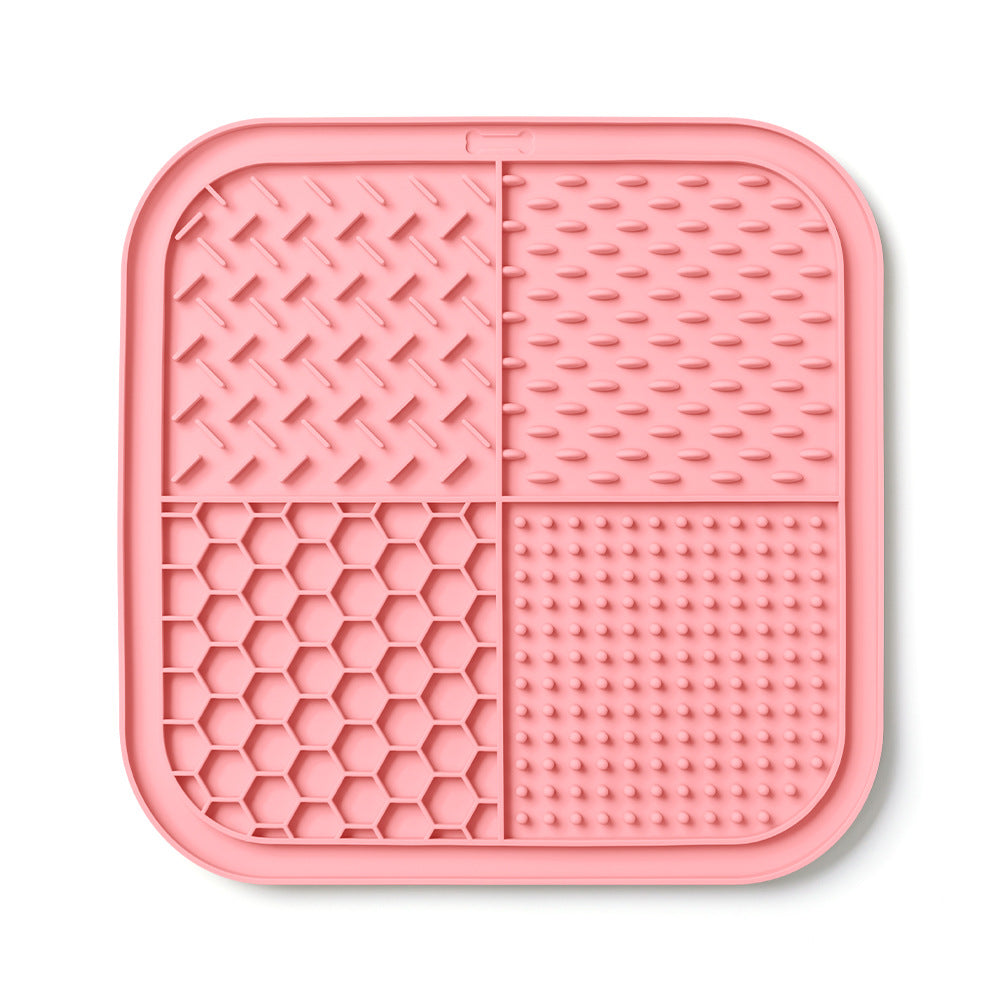 Slow feeding mat for pets with textured feeding surface