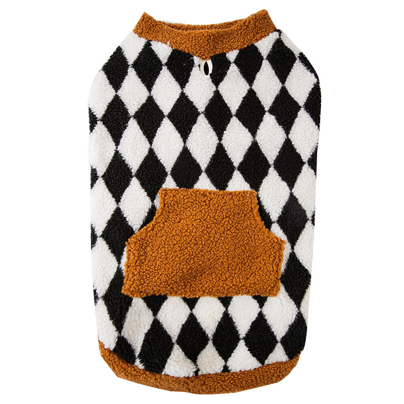 Winter dog vest fluffy cotton-padded design