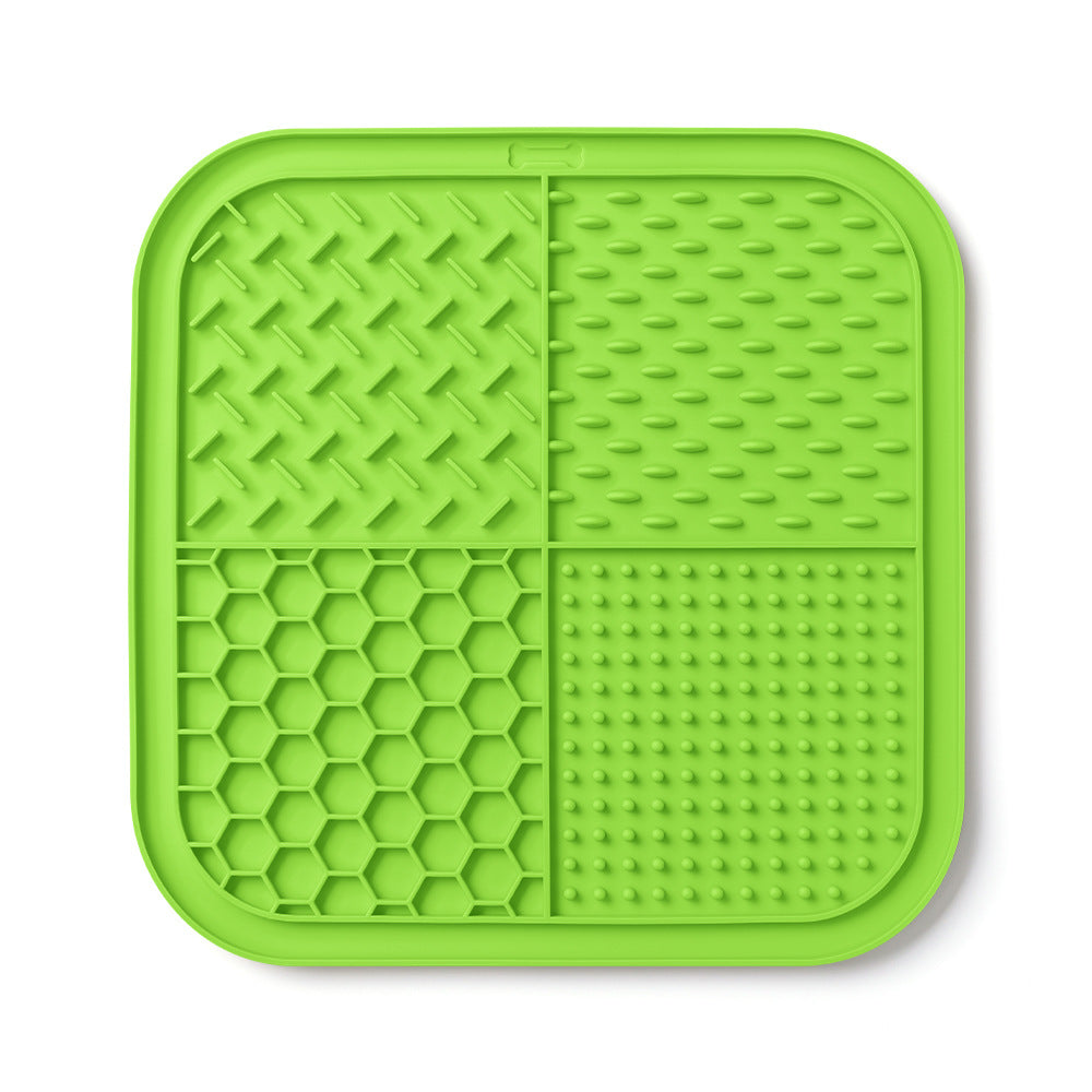 Slow feeding mat for pets with textured feeding surface