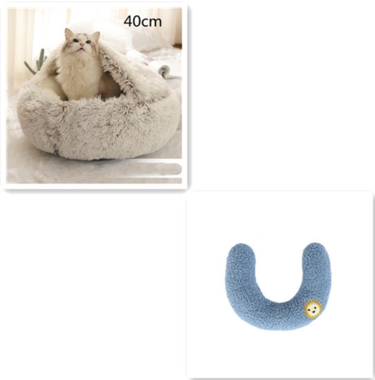 Cozy pet bed with an enclosed cocoon-style design