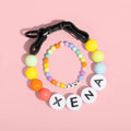 Personalized pearl beaded dog collar with custom name