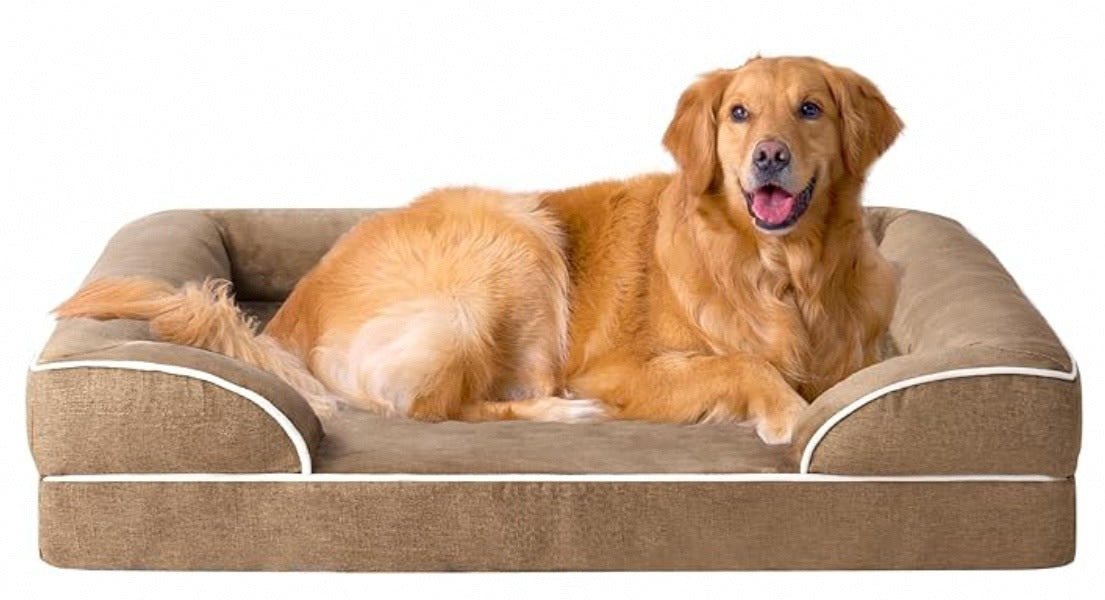 Waterproof dog bed with removable washable cover